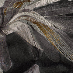 Jacquard Lurex Flowers Black