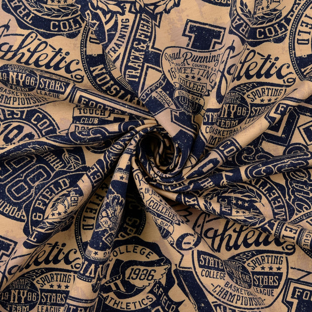 French Terry tissu Bleu Marine 
