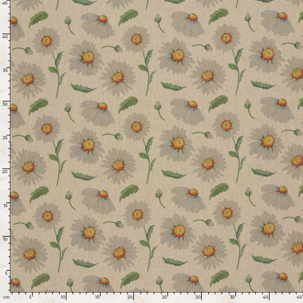Linen Look fabric Flowers Beige