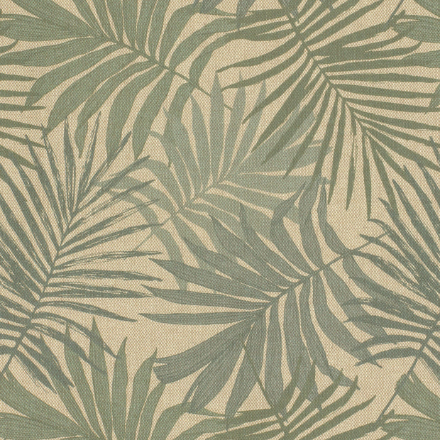 Linen Look fabric Leaves Olive Green