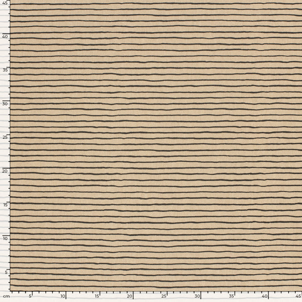 Linen Look fabric Stripes Beige