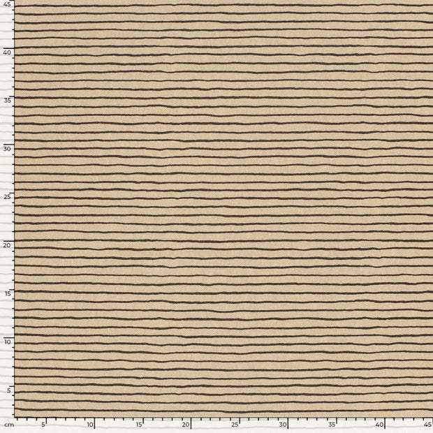 Aspect Lin tissu rayures Beige