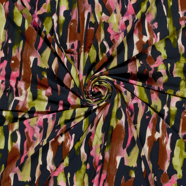 Viscose Vortex Jersey tissu Fuchsia imprimé 