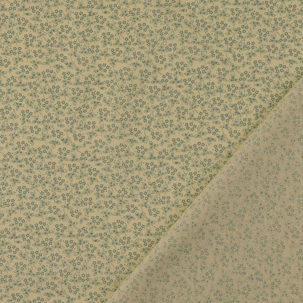 Cotton Poplin fabric Mint printed 