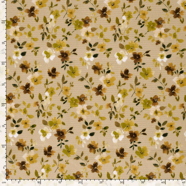 Wafel Piqué stof Oker