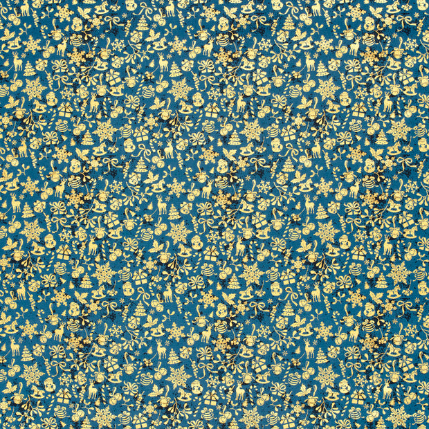 Popeline de Coton tissu Bleu Marine 