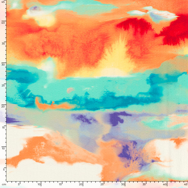Polyester Bubble fabric Abstract Petrol