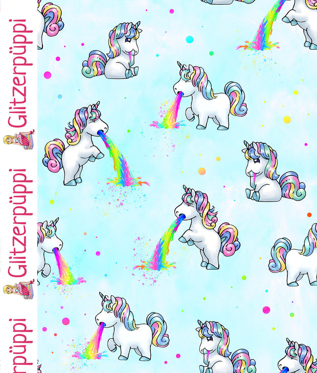 Jersey fabric Unicorn Baby Blue