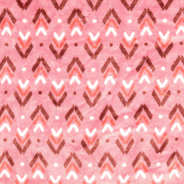 Fleece fabrik Geometrisch Altrosa
