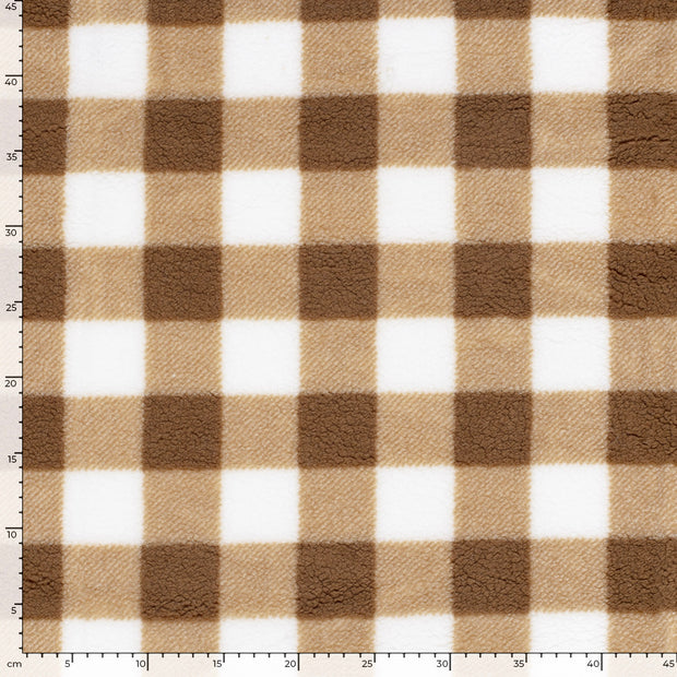Sherpa Fleece fabric Squares Camel