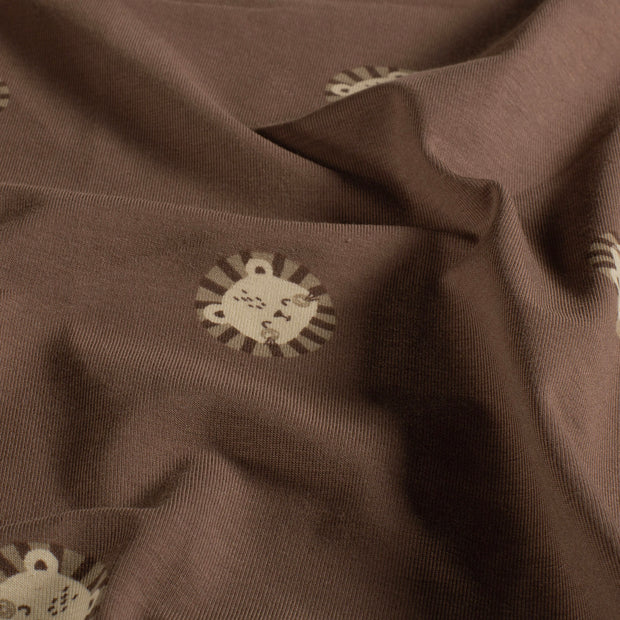 Jersey tissu lions Brique