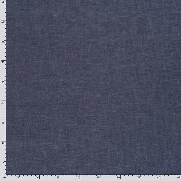 Lin tissu Unicolore Bleu acier