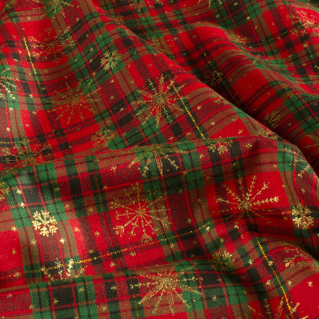 Algodón Popelina tela Navidad Rojo