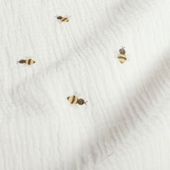 Muslin dyed and printed Bees Off White
