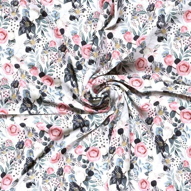  fabric Optical White brushed and digital printed 