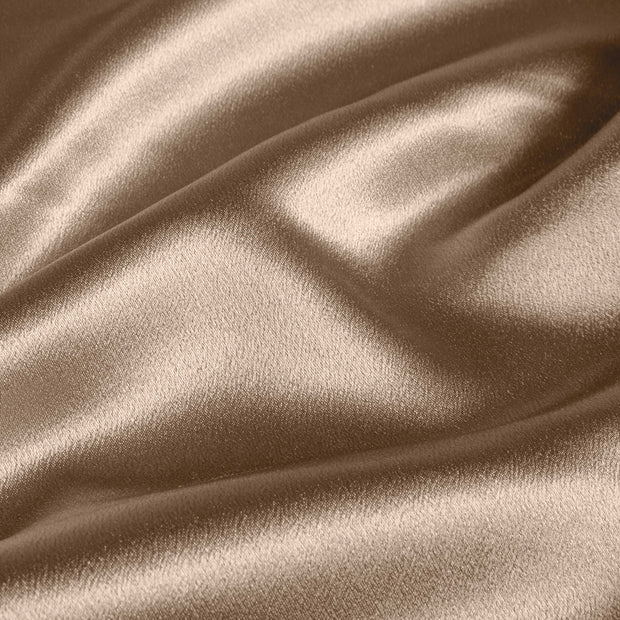 Satin Velvet fabrik Uni Taupe Grau