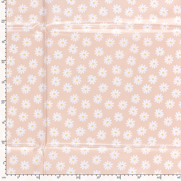 Toile Cirée tissu fleurs Rose clair