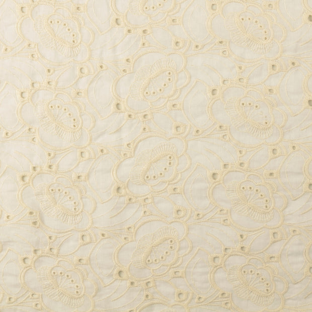 Cotton Poplin fabric Flowers Nude