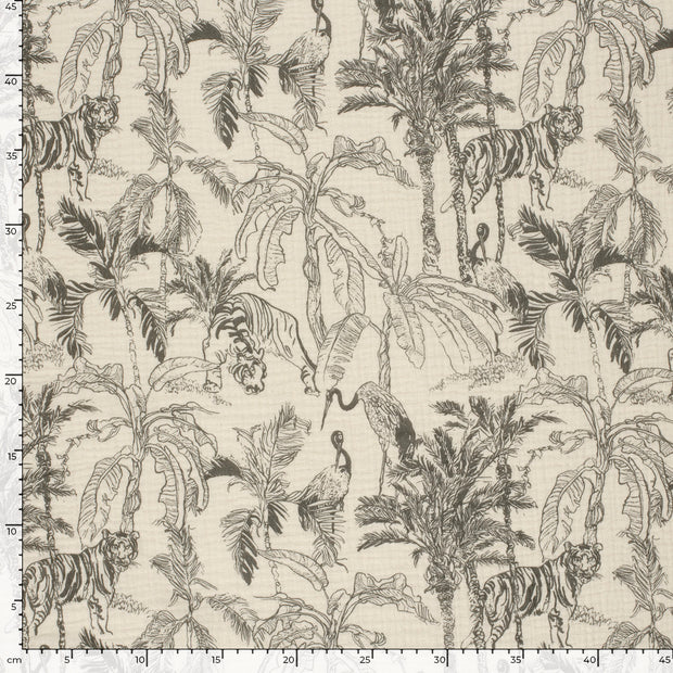 Double gaze tissu Jungle Gris