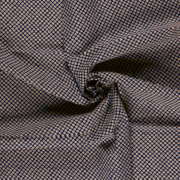 Cotton Poplin fabric Navy printed 