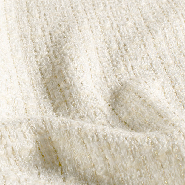 Bouclé fabric Checks Off White