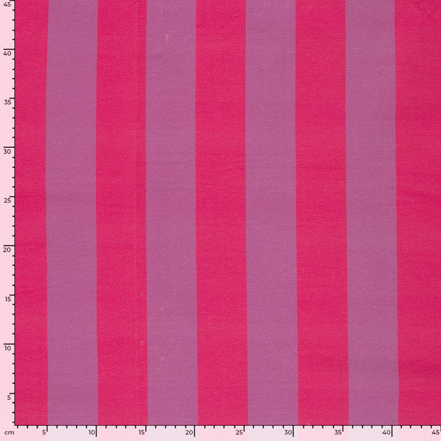 French Terry tissu rayures Fuchsia