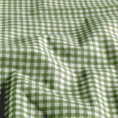 Cretonne digital printed Checks Green