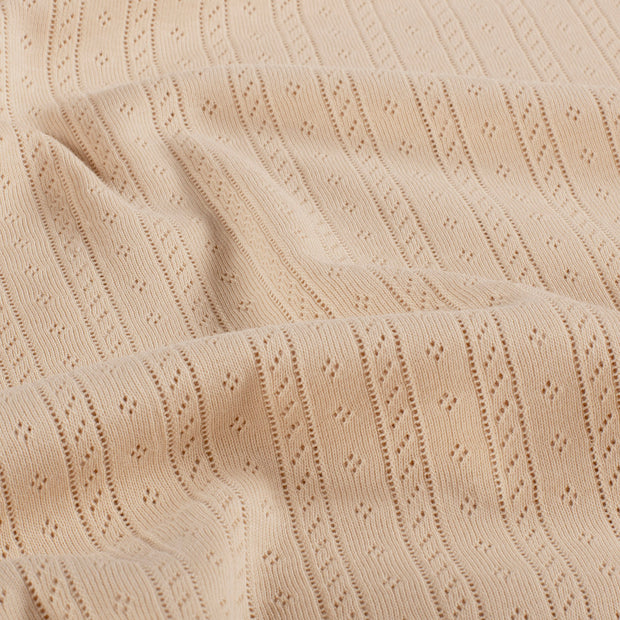 Pointelle tissu Unicolore Beige