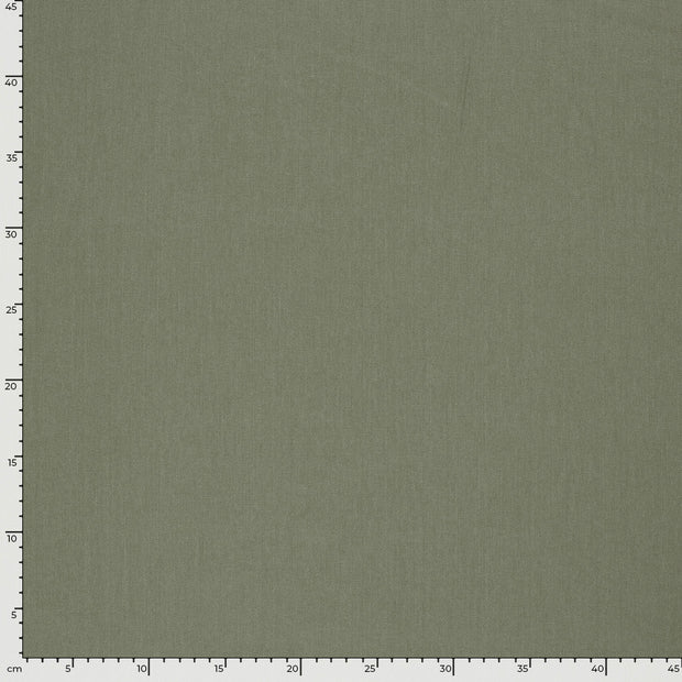 Viscose Lin Chaine et Trame tissu Unicolore Vert Olive