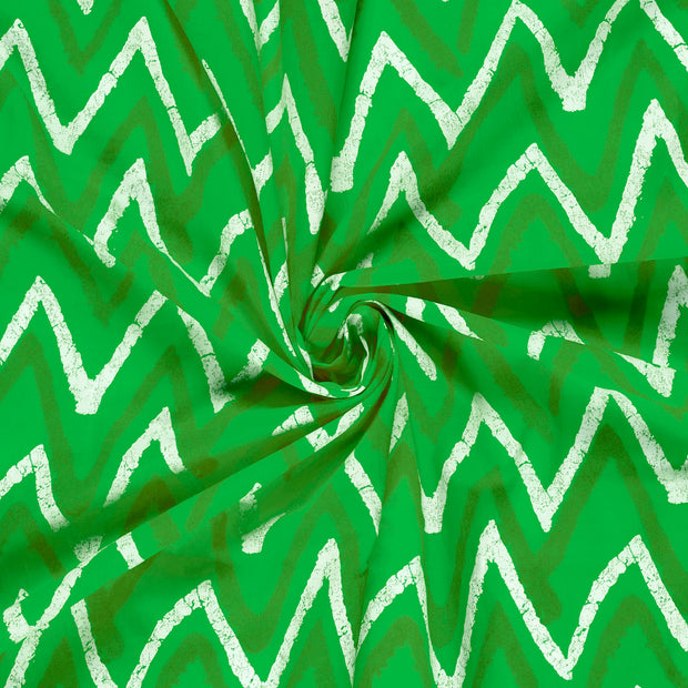 Voile stof Limoen Groen bedrukt 