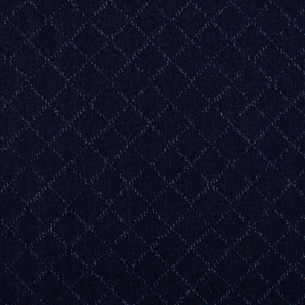 Denim fabric Checks Navy