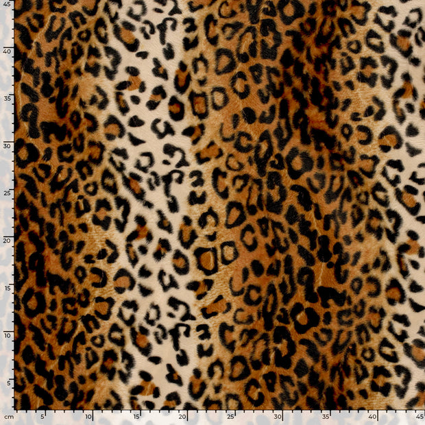 Velours fabric Cheetah Camel