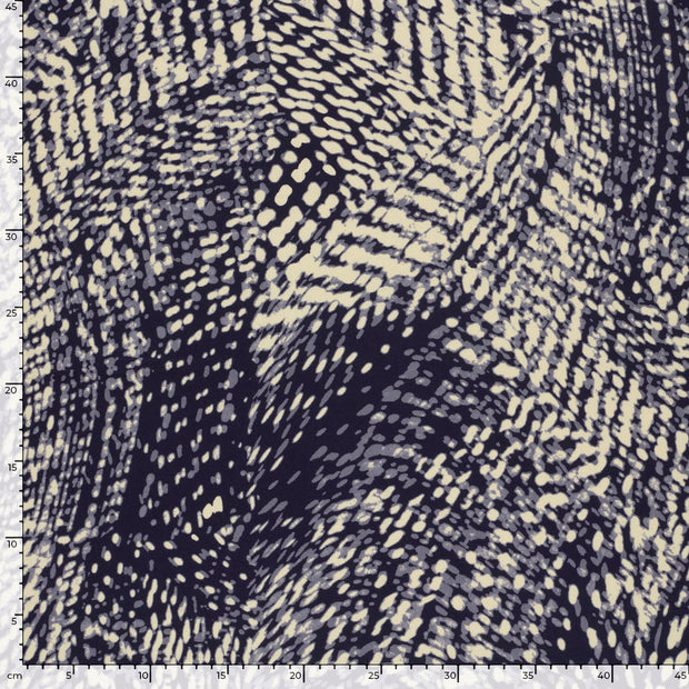 Viscose Vortex Jersey fabric Abstract Navy