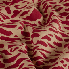 Viscosa Twill estampado Abstracto Burdeos