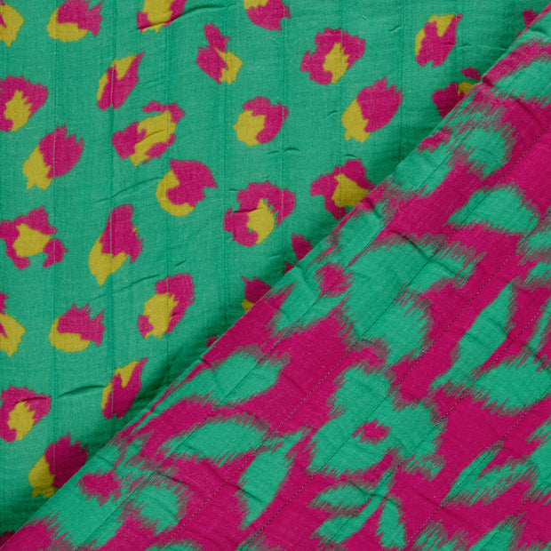 Muslin bounded fabric Leopards printed 