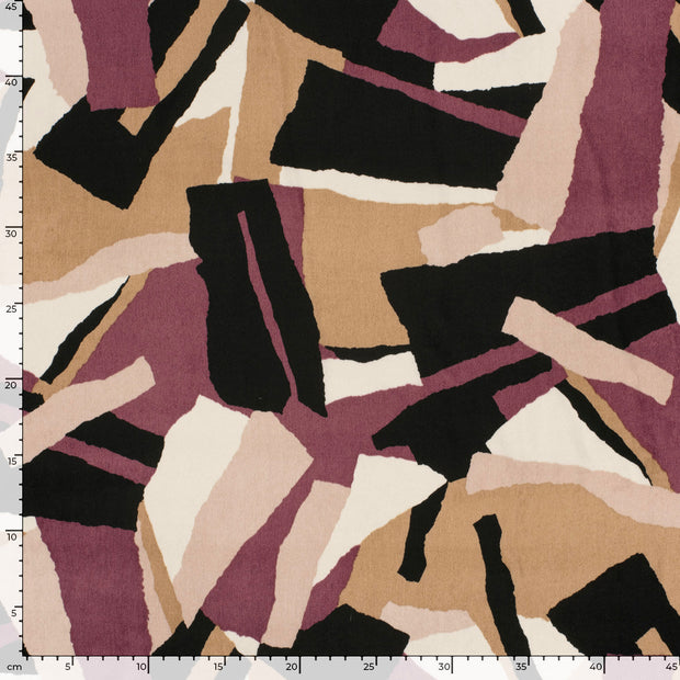Satin Velvet fabric Abstract Aubergine