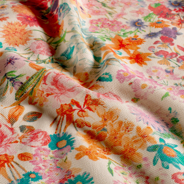 Panama stof Bloemen Beige