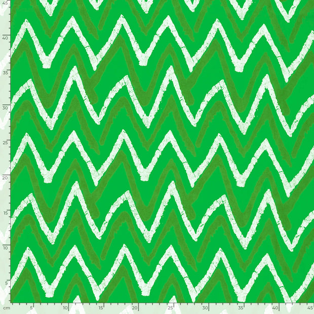 Voile stof Abstract Limoen Groen