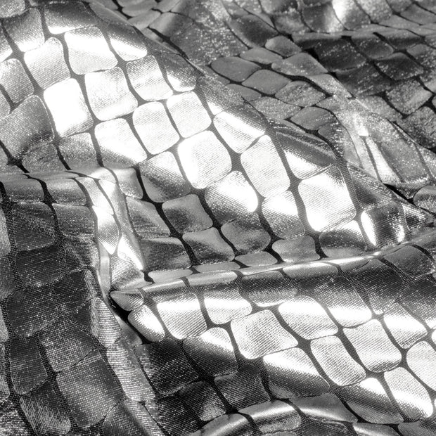 Lamé tela Plata bicolor 