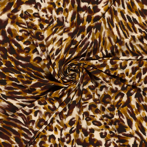 Viscose Vortex Jerséis tela Camel estampado 