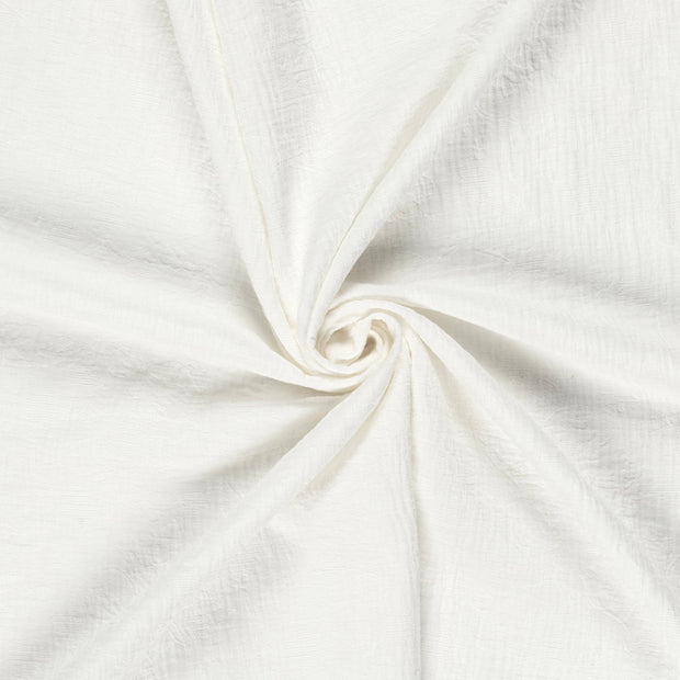 Coton Lin en Chaine et Trame tissu Blanc cassé brodé 