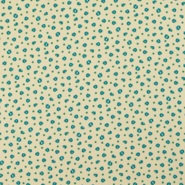 Corduroy 4.5w fabric Flowers Dark Mint