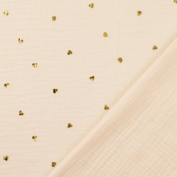 Muslin fabric Off White printed 