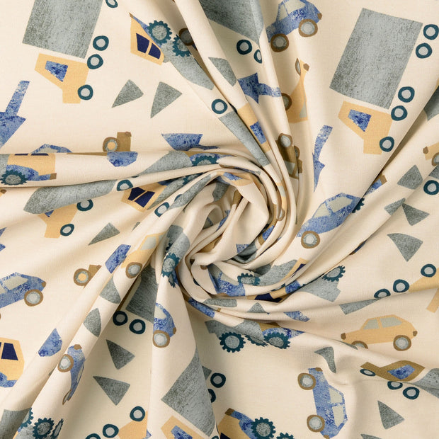 Jersey fabric Off White digital printed 