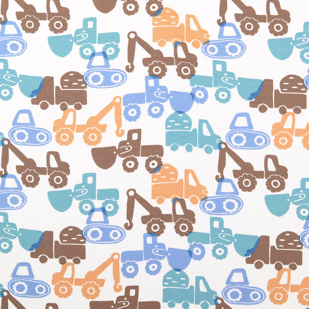 Jersey fabric Cars Baby Blue
