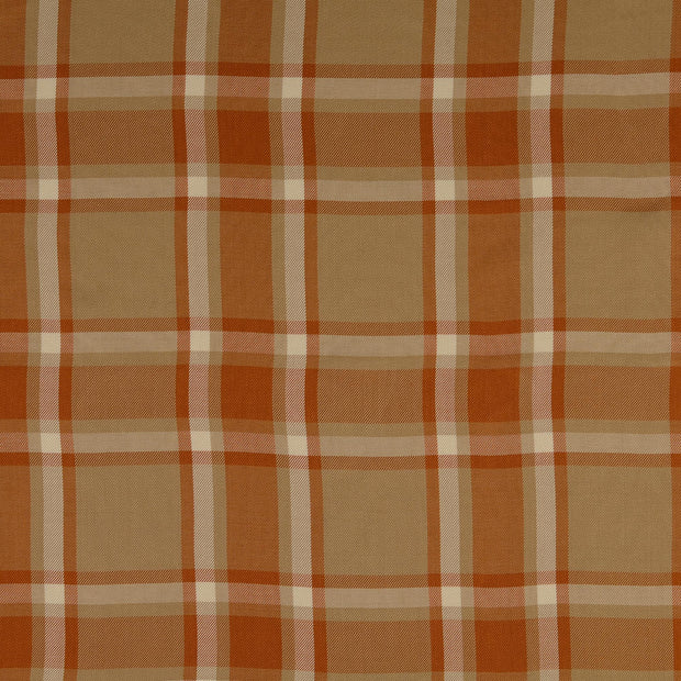 Viscose Poplin fabric Checks Beige