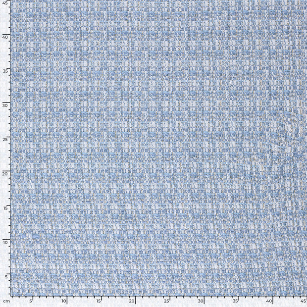 Bouclé fabric Checks Indigo