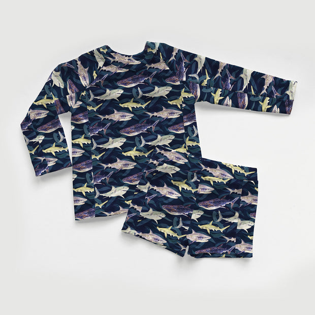 Swimwear Jersey UPF50 Recycled fabric Sharks Navy