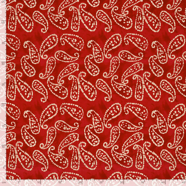 Voile fabric Abstract Red