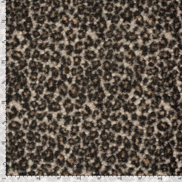 Bouclé fabrik Tiere Taupe Grau